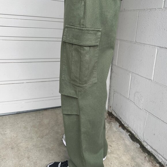 OAK & FORT Cargo Pocket Pant - Olive Green (Oak + Fort) - Picture 2 of 5